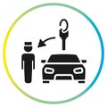 valet boy service icon, hotel parking, give key parking attendant, flat symbol Royalty Free Stock Photo